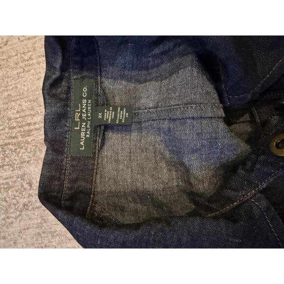 Ralph Lauren Jeans Vintage Denim/Linen Jacke sz 2x - Picture 3 of 4